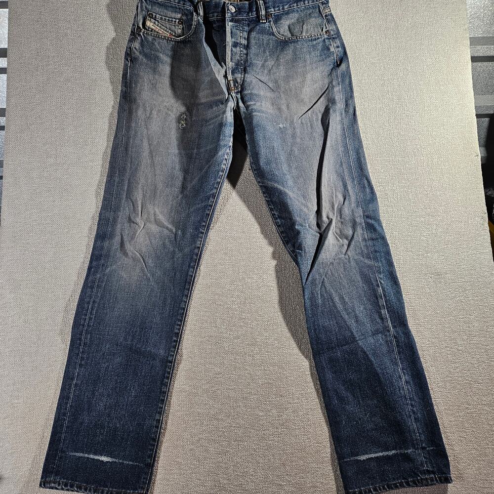 Diesel Distressed Jeans Mens 38 Blue Made in Italy Denim Cuffed Wear Y2K